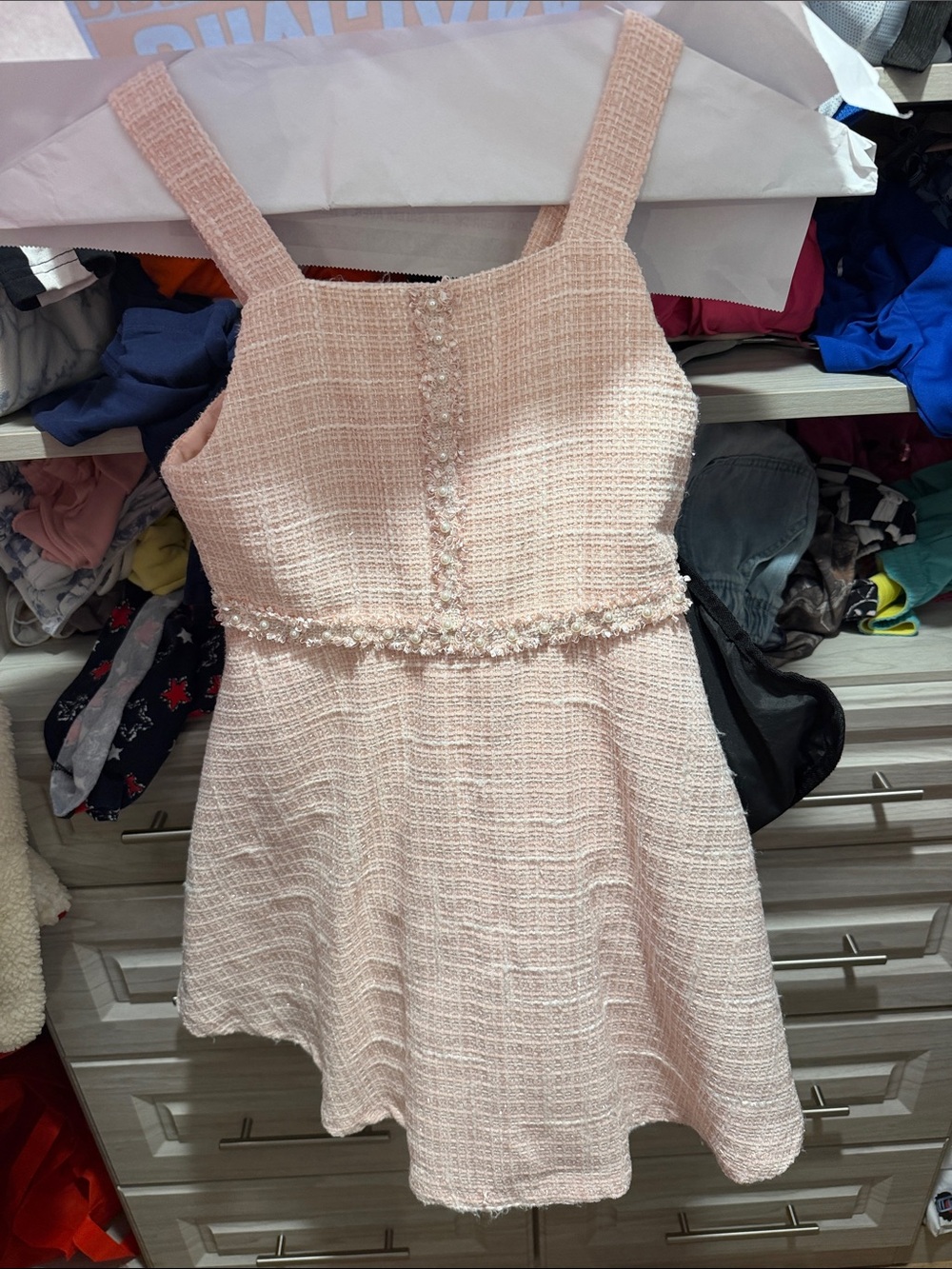 Rachel Zoe Pale Pink Tweed Party Dress for Kids